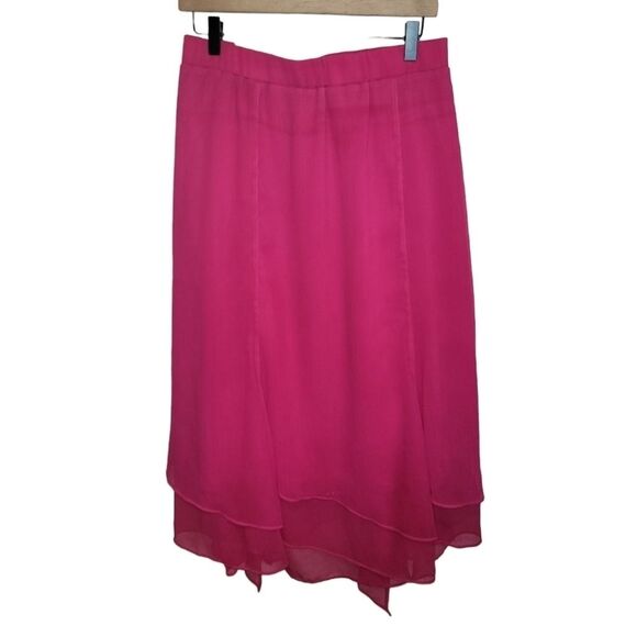 Catherines pink chiffon fair hem midi skirt size 2x - Picture 2 of 5